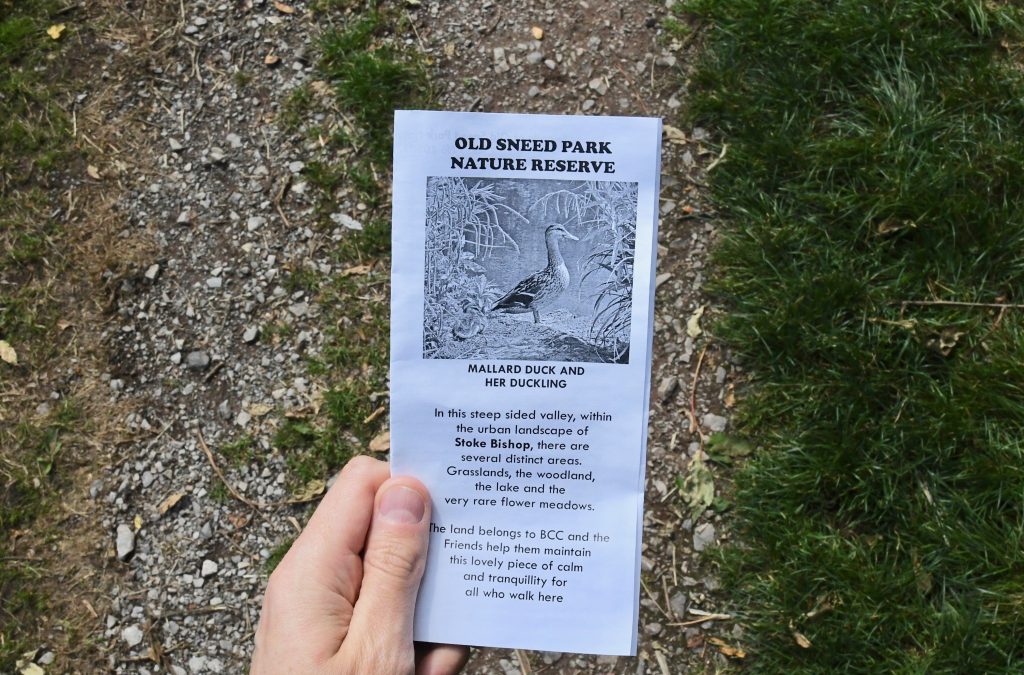 Old Sneed Park Nature Reserve leaflet